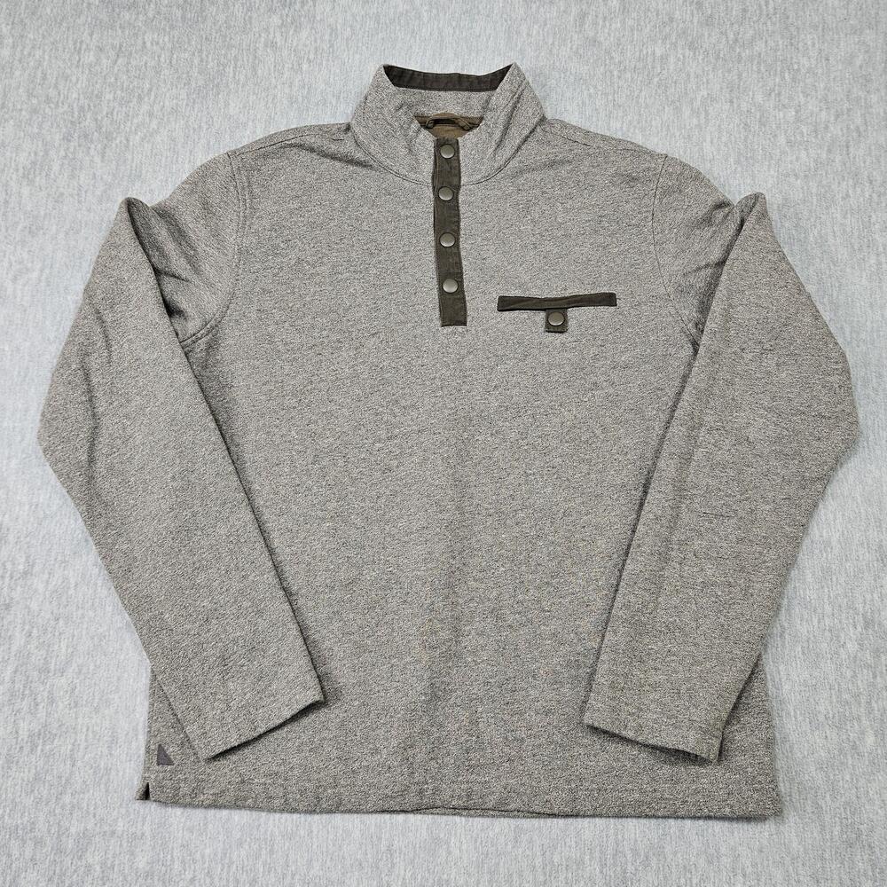 UNTUCKit Pullover Mens Medium Gray Quarter Snap Mock Neck Fleece